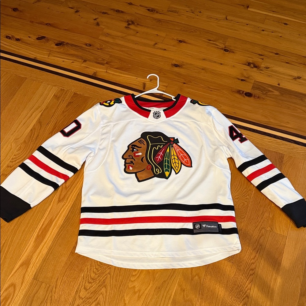 Fanatics White and Red Kids Hockey Jersey
